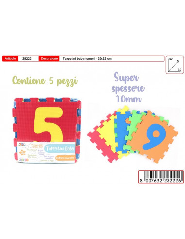 ZERO3 TAPPETO PUZZLE NUMERI 32 X 32...